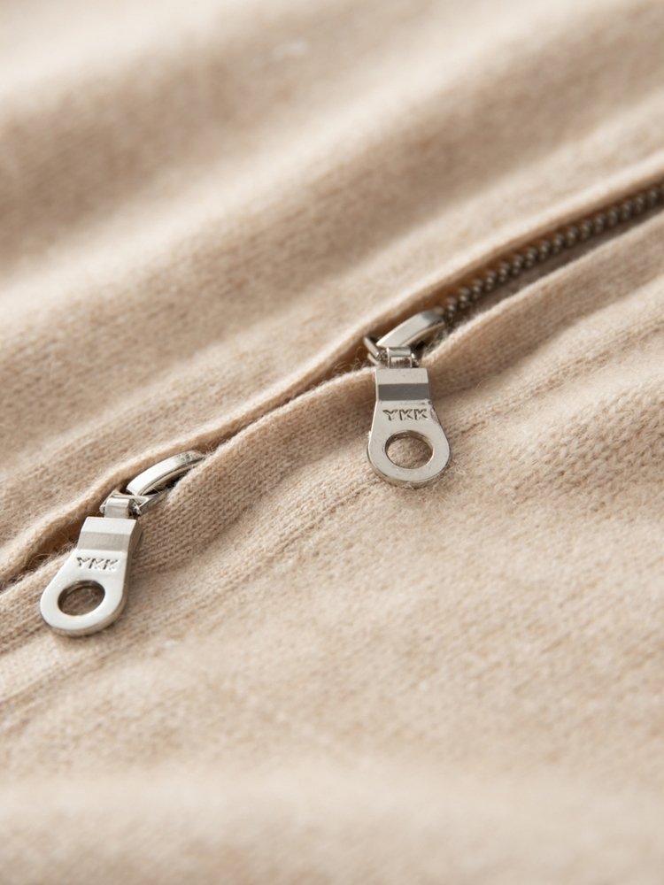 Yelindra - Cashmere Zip-up Hoodie Cardigan | The Cashmere Studio