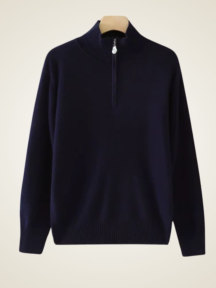 Emma - Half Zip Cashmere Sweater | The Cashmere Studio