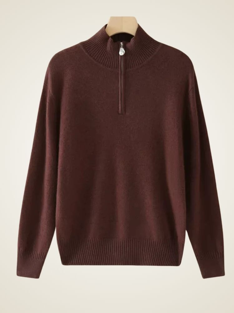 Emma - Half Zip Cashmere Sweater | The Cashmere Studio