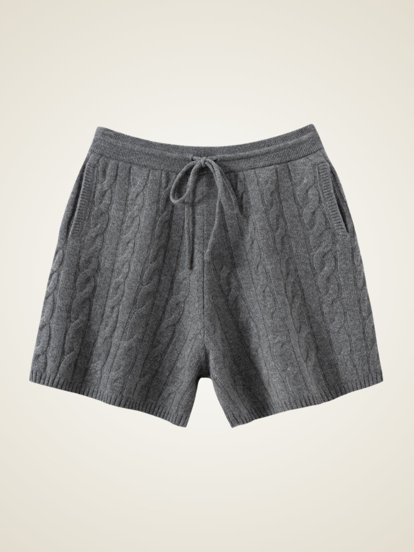 Corinna - Dark Gray Cashmere Shorts | The Cashmere Studio