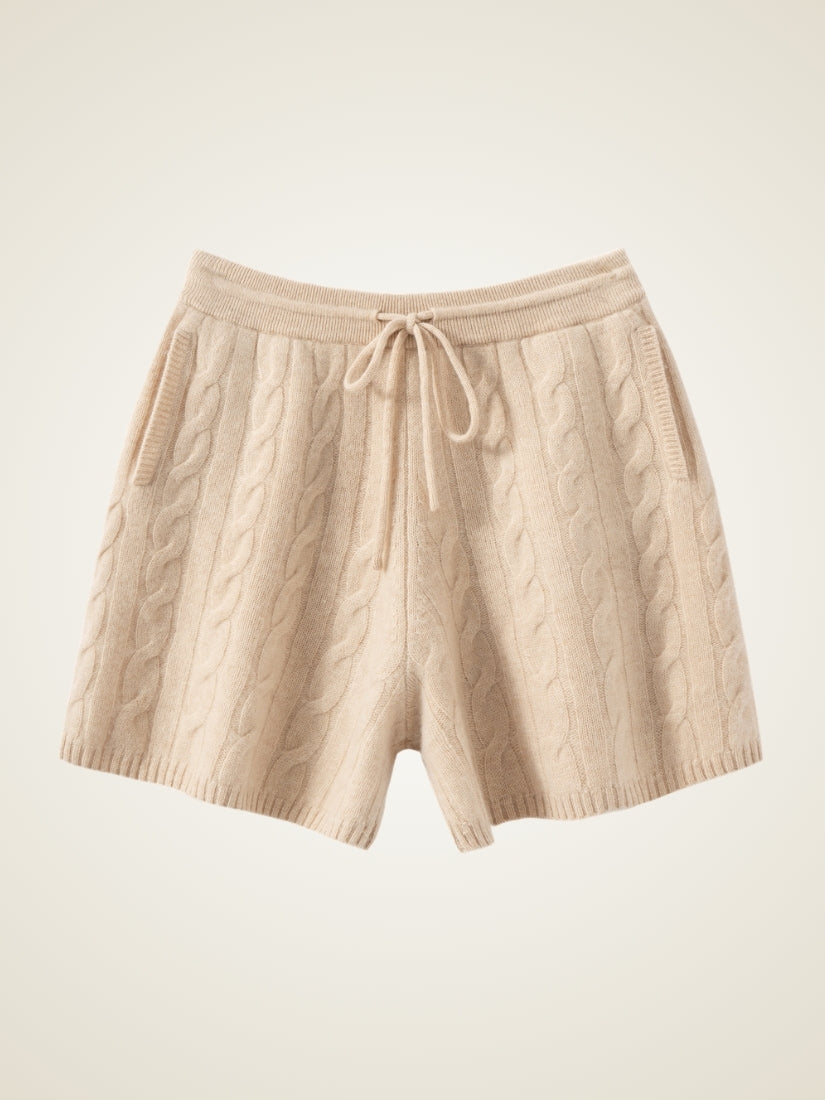 Corinna - Beige Cashmere Shorts | The Cashmere Studio