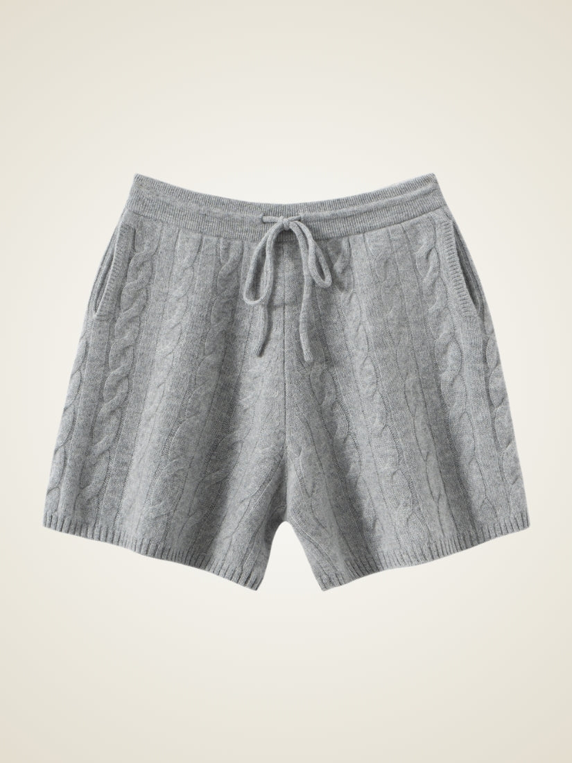 Corinna - Light Gray Cashmere Shorts | The Cashmere Studio