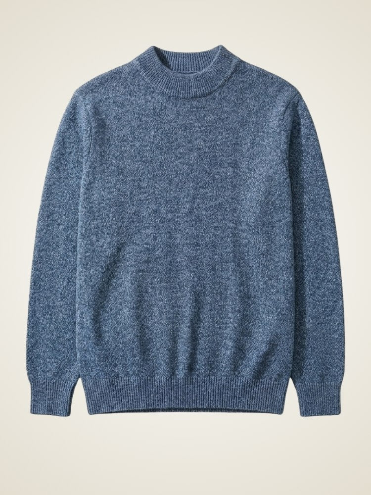 Forest - Blue Cashmere Crewneck Sweater | The Cashmere Studio