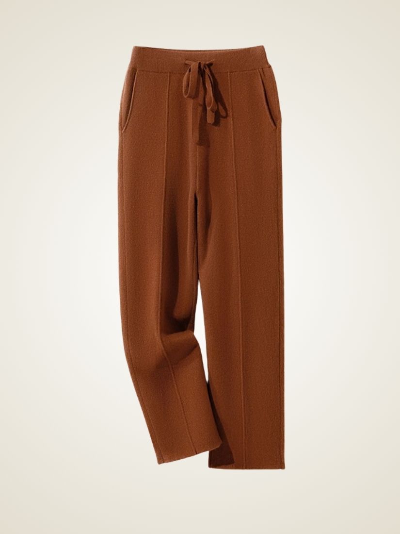 Darel — Dark Caramel Hooded Zip-Up Cashmere Set | The Cashmere Studio