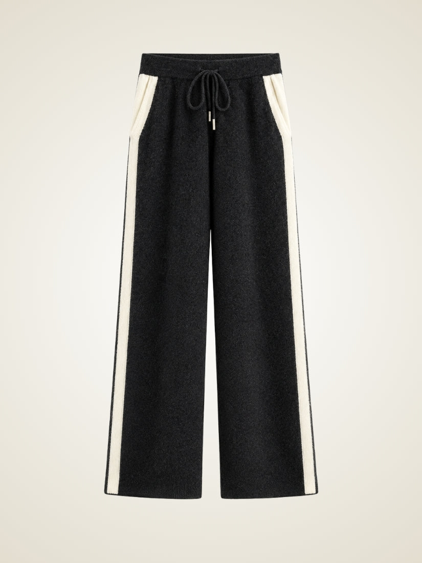 Darien — Side-Stripe Cashmere Pants Detail | The Cashmere Studio