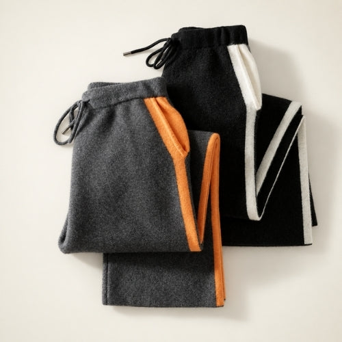 Darien — Side-Stripe Cashmere Pants | The Cashmere Studio