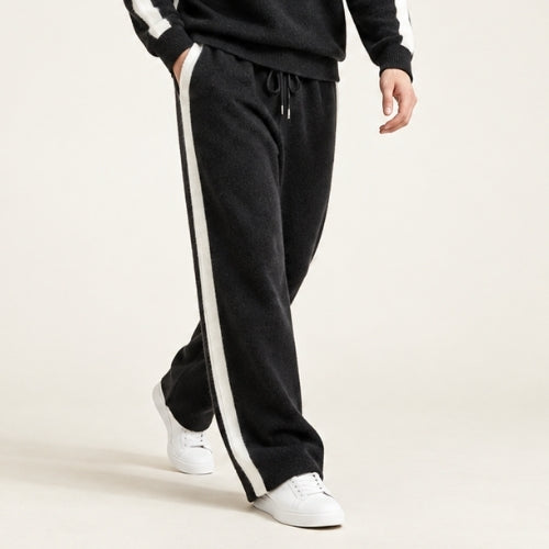 Darien — Side-Stripe Cashmere Pants | The Cashmere Studio