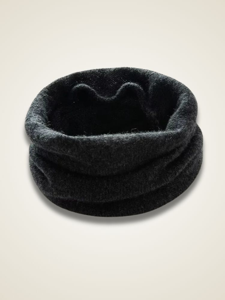 Imani - Dark Gray Cashmere Tube Scarf | The Cashmere Studio