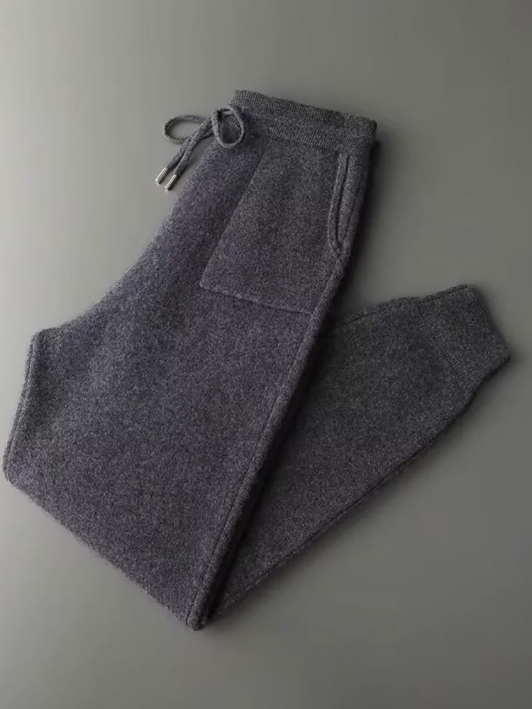 Elliot - Dark Gray Men's Cashmere Hoodie and Jogger Set | The Cashmere Studio