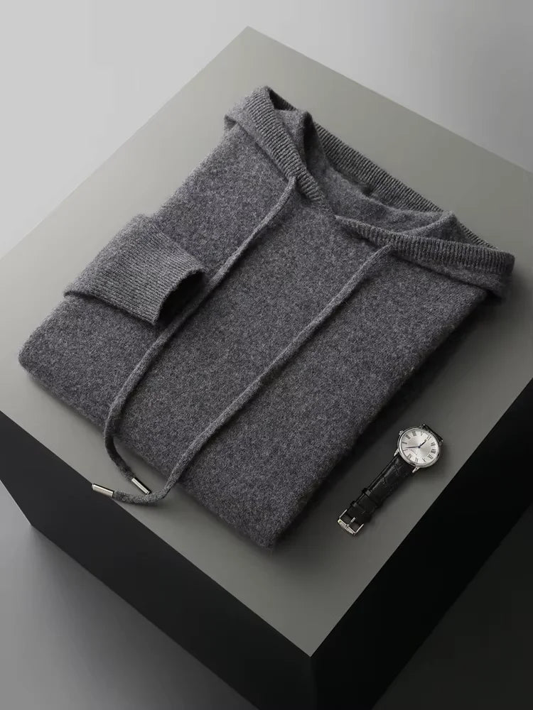 Elliot - Dark Gray Men's Cashmere Hoodie and Jogger Set | The Cashmere Studio