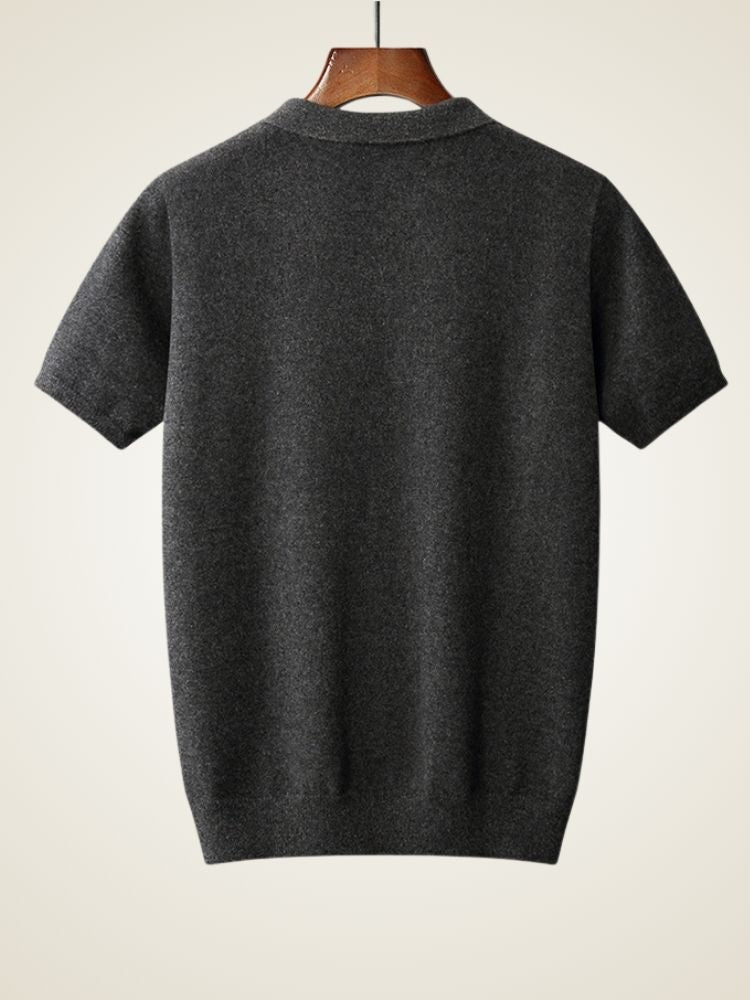 Chance - Dark Gray Classic Cashmere Polo | The Cashmere Studio