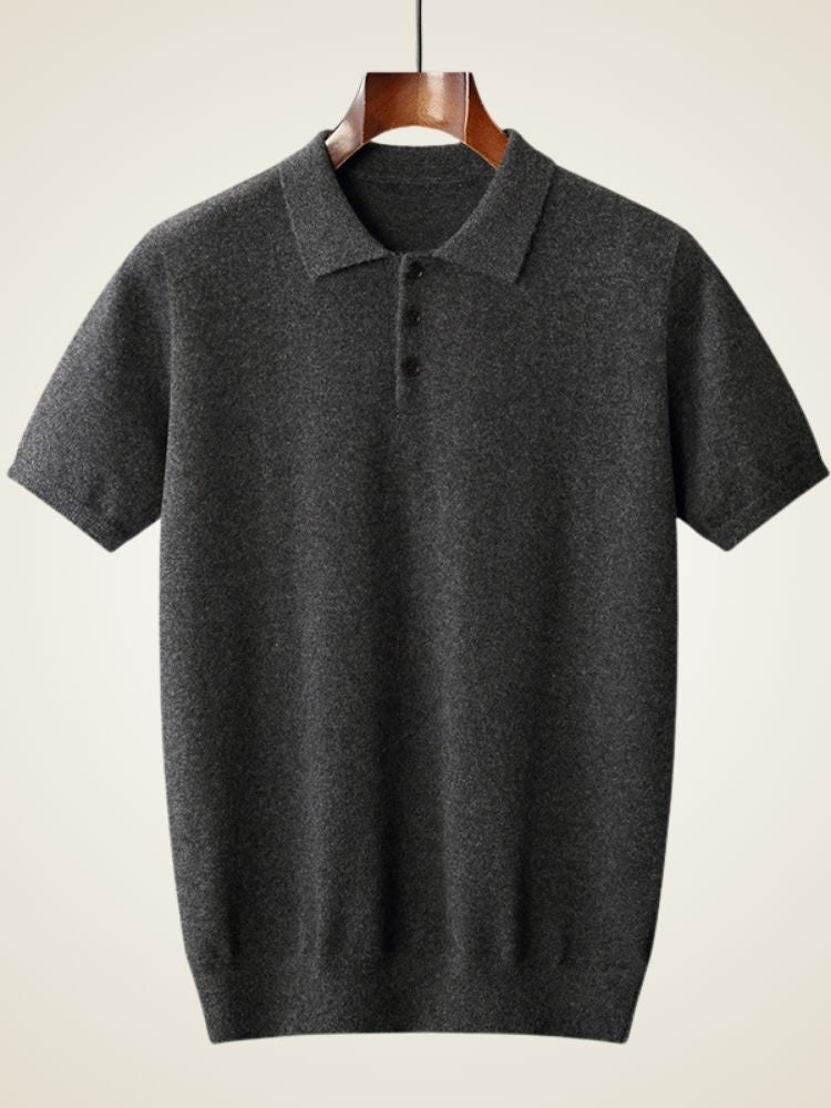 Chance - Dark Gray Classic Cashmere Polo | The Cashmere Studio