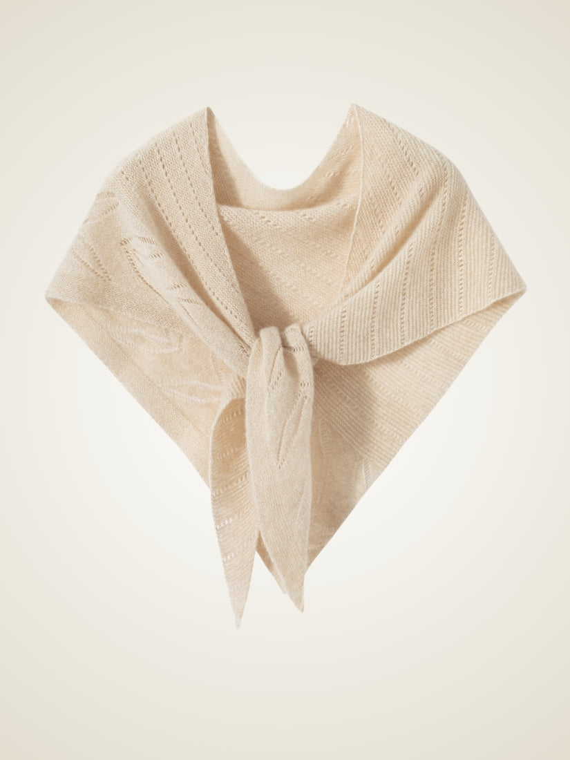 Darselle - Beige Cashmere Triangle Scarf | The Cashmere Studio