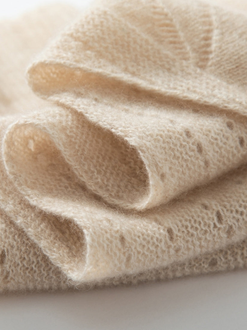 Darselle - Beige Cashmere Triangle Scarf | The Cashmere Studio