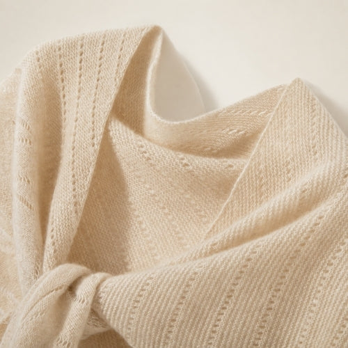 Darselle - Beige Cashmere Triangle Scarf | The Cashmere Studio