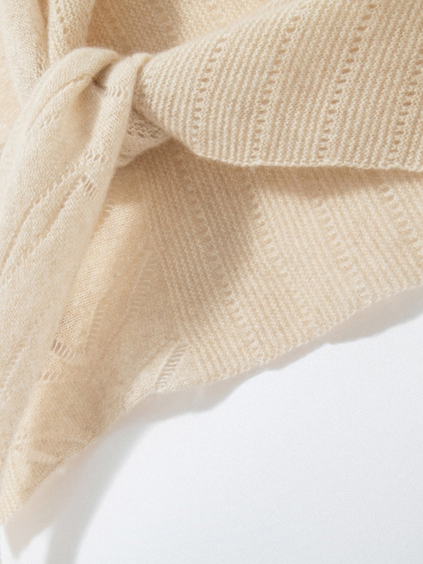 Darselle - Beige Cashmere Triangle Scarf | The Cashmere Studio