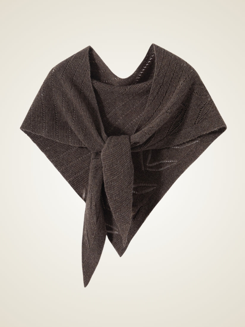 Darselle - Dark Brown Cashmere Triangle Scarf | The Cashmere Studio