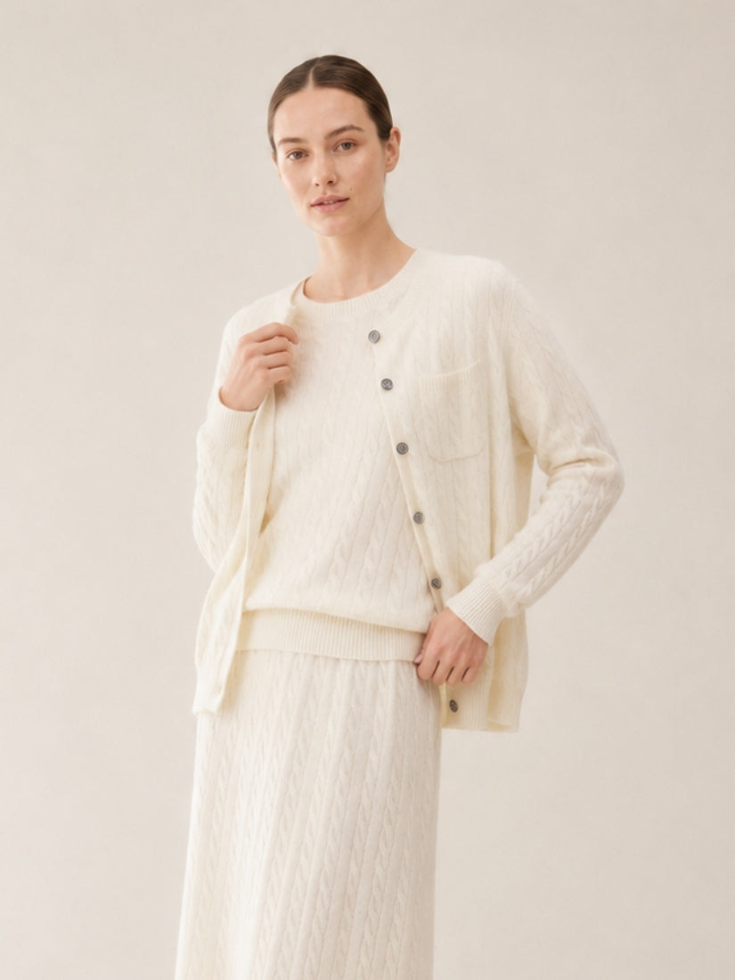 Daryssa — Button Front Cashmere Cardigan | The Cashmere Studio
