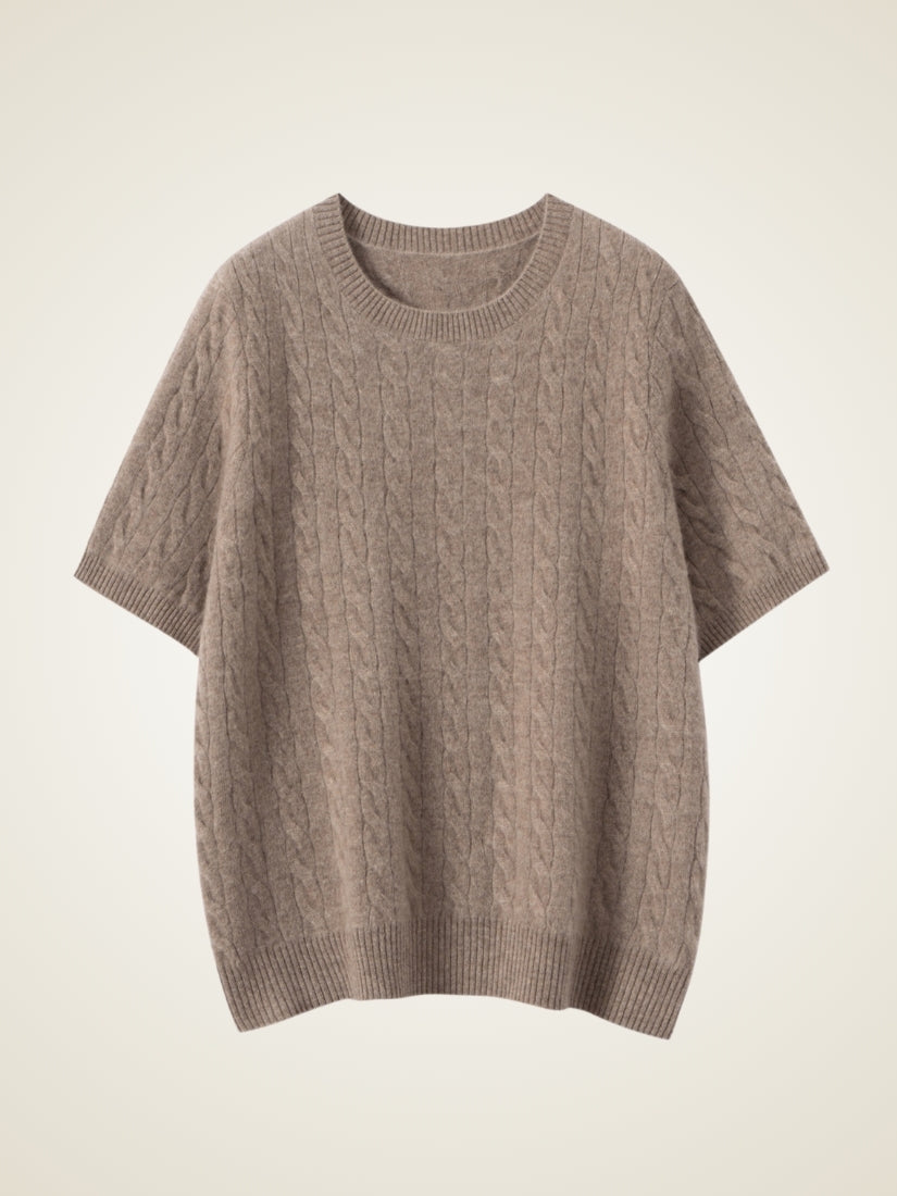 Daryssa — Short Sleeve Cashmere Top | The Cashmere Studio