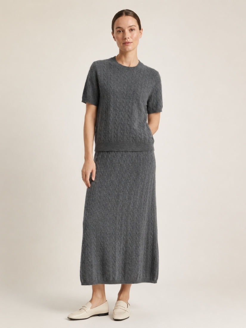 Daryssa — Short Sleeve Cashmere Top | The Cashmere Studio