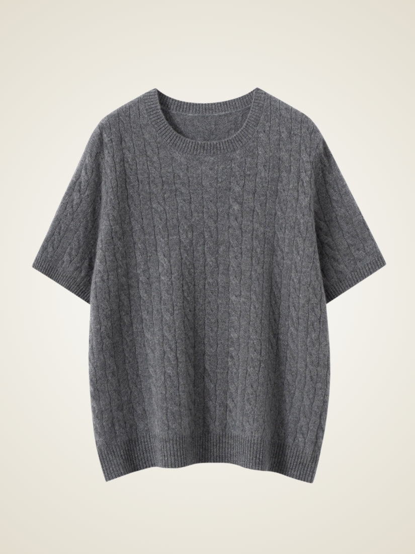 Daryssa — Short Sleeve Cashmere Top | The Cashmere Studio