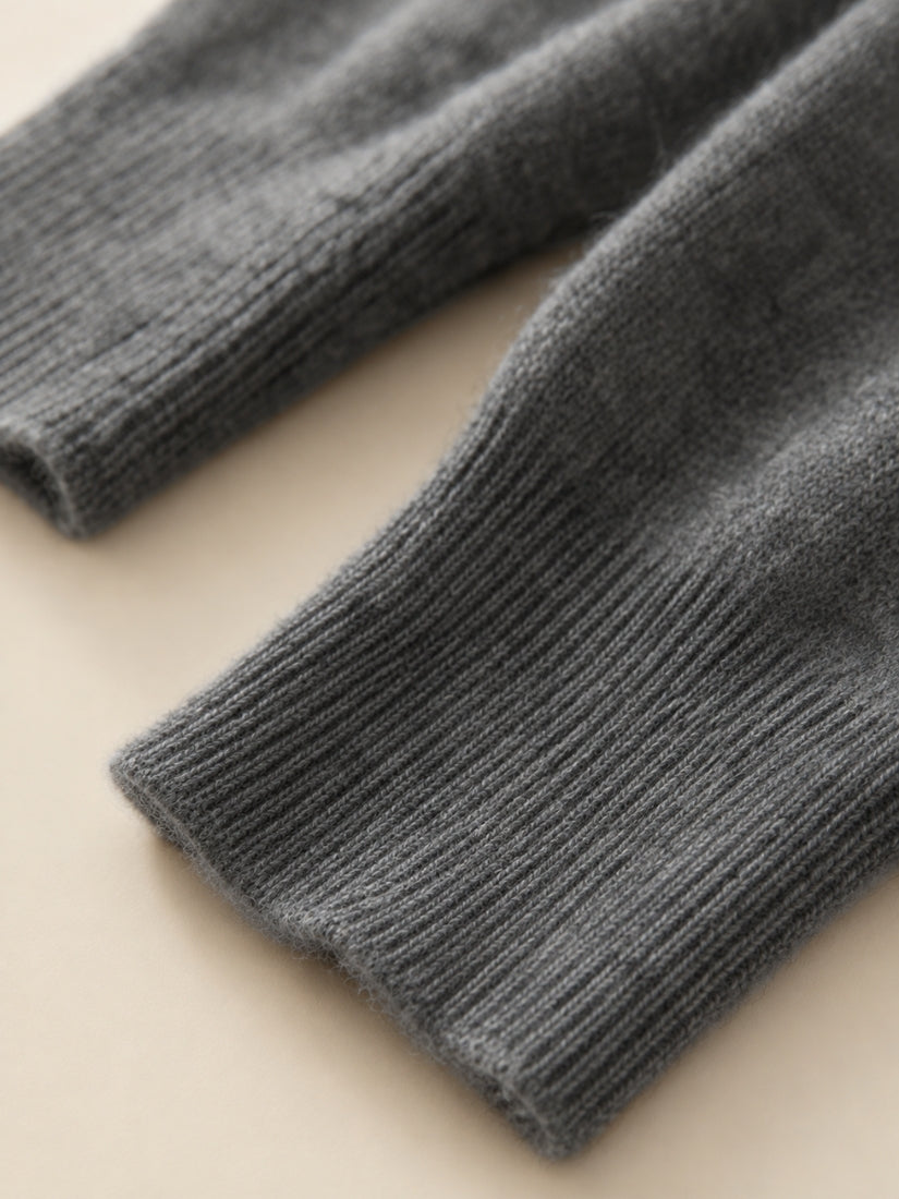 Delyssa — Deep Smoke Gray Argyle Cashmere Cardigan | The Cashmere Studio