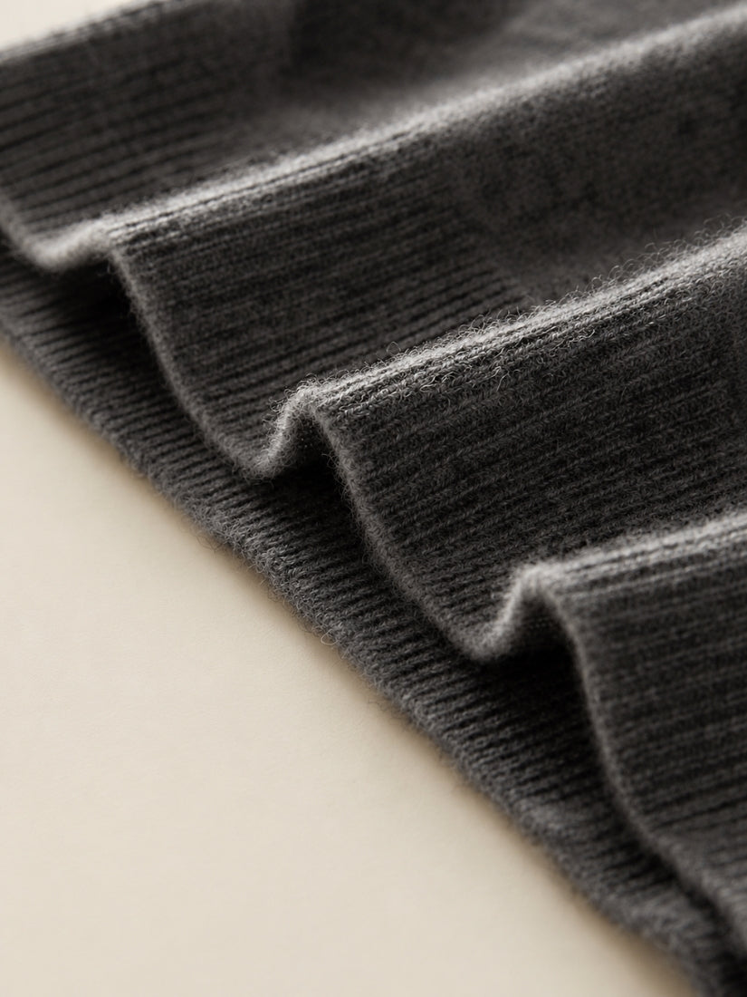 Delyssa — Deep Smoke Gray Argyle Cashmere Cardigan | The Cashmere Studio