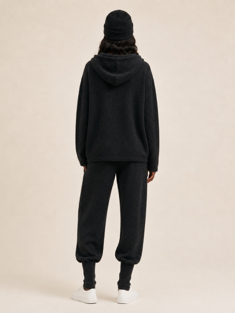 Dravena — Dark Gray Cashmere Hoodie Set | The Cashmere Studio