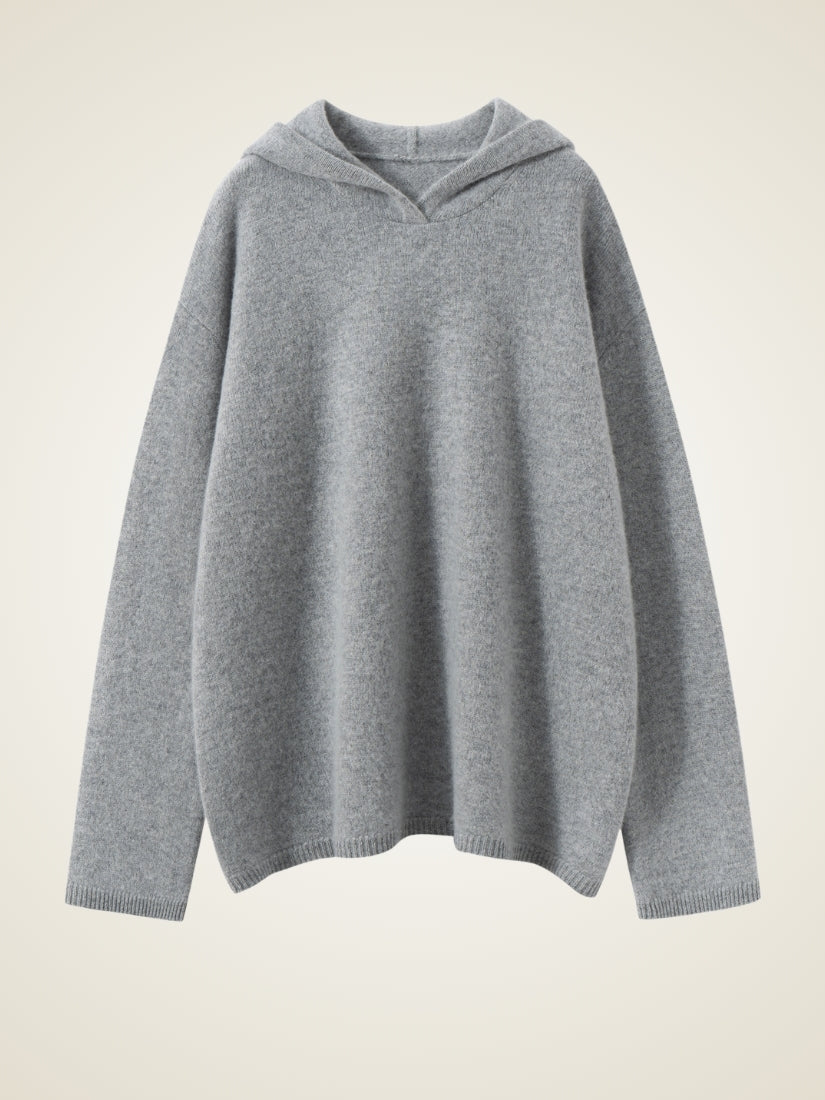 Dravena — Light Gray Cashmere Hoodie Set | The Cashmere Studio