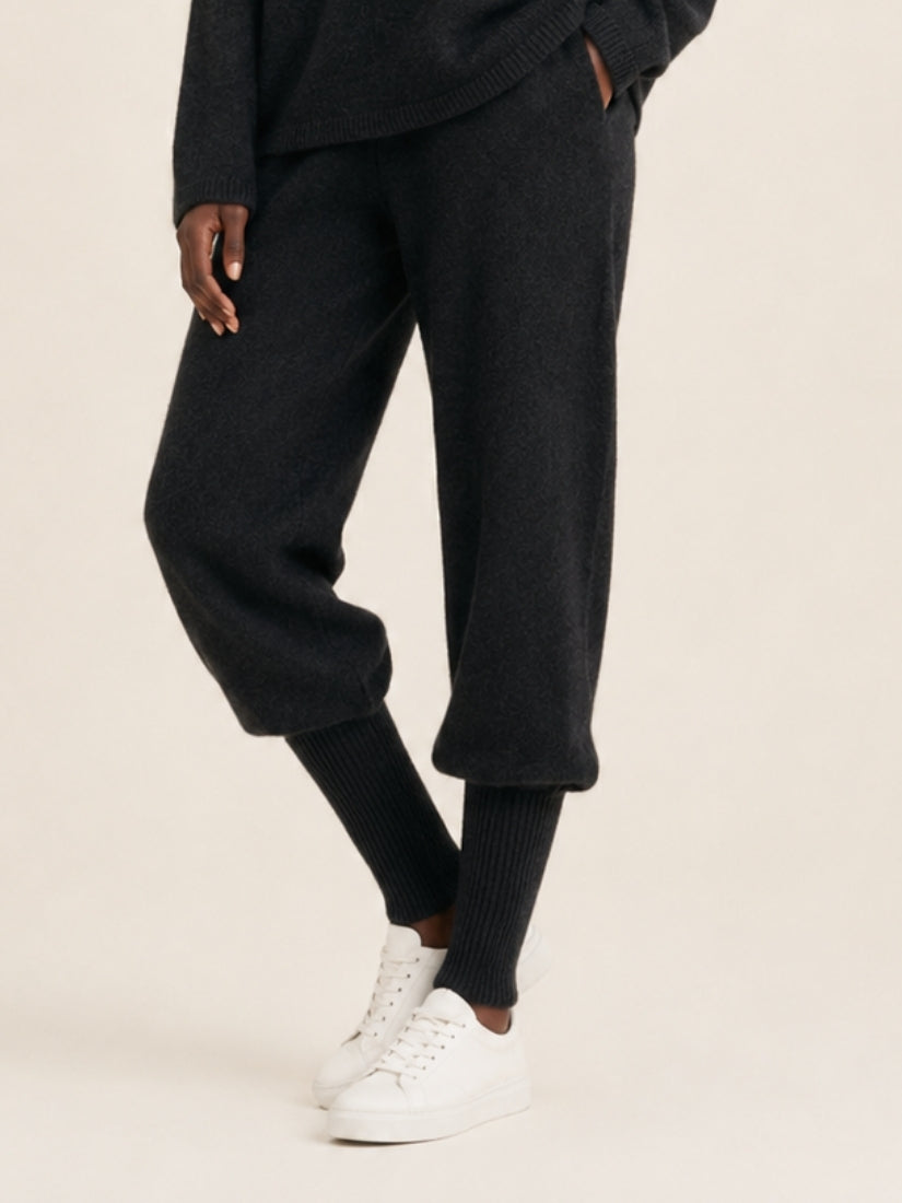 Dravena — Dark Gray Cashmere Jogger Pants | The Cashmere Studio