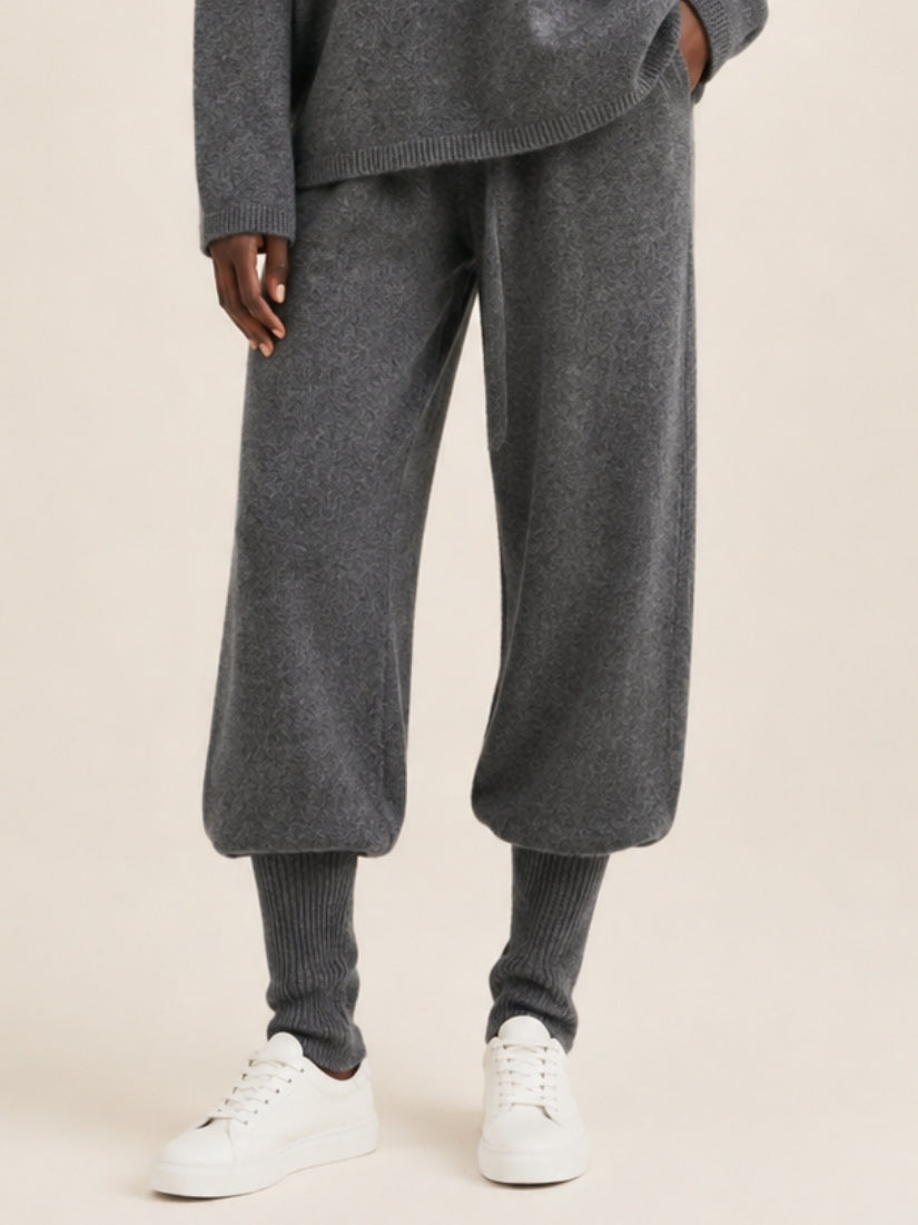 Dravena — Gray Cashmere Jogger Pants | The Cashmere Studio