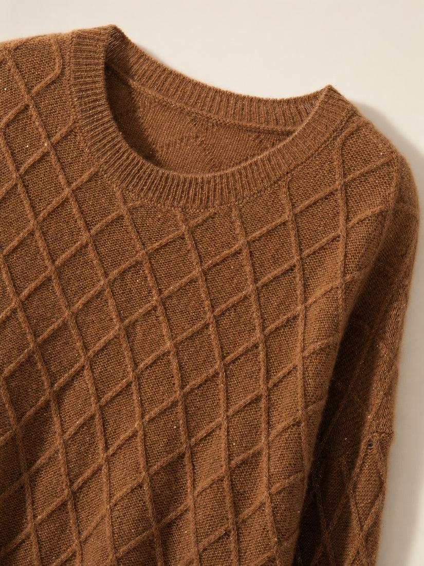 Elarith - Diamond Knit Cashmere Sweater | The Cashmere Studio