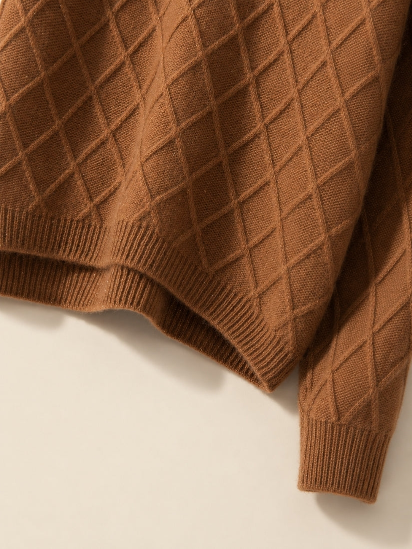 Elarith - Diamond Knit Cashmere Sweater | The Cashmere Studio
