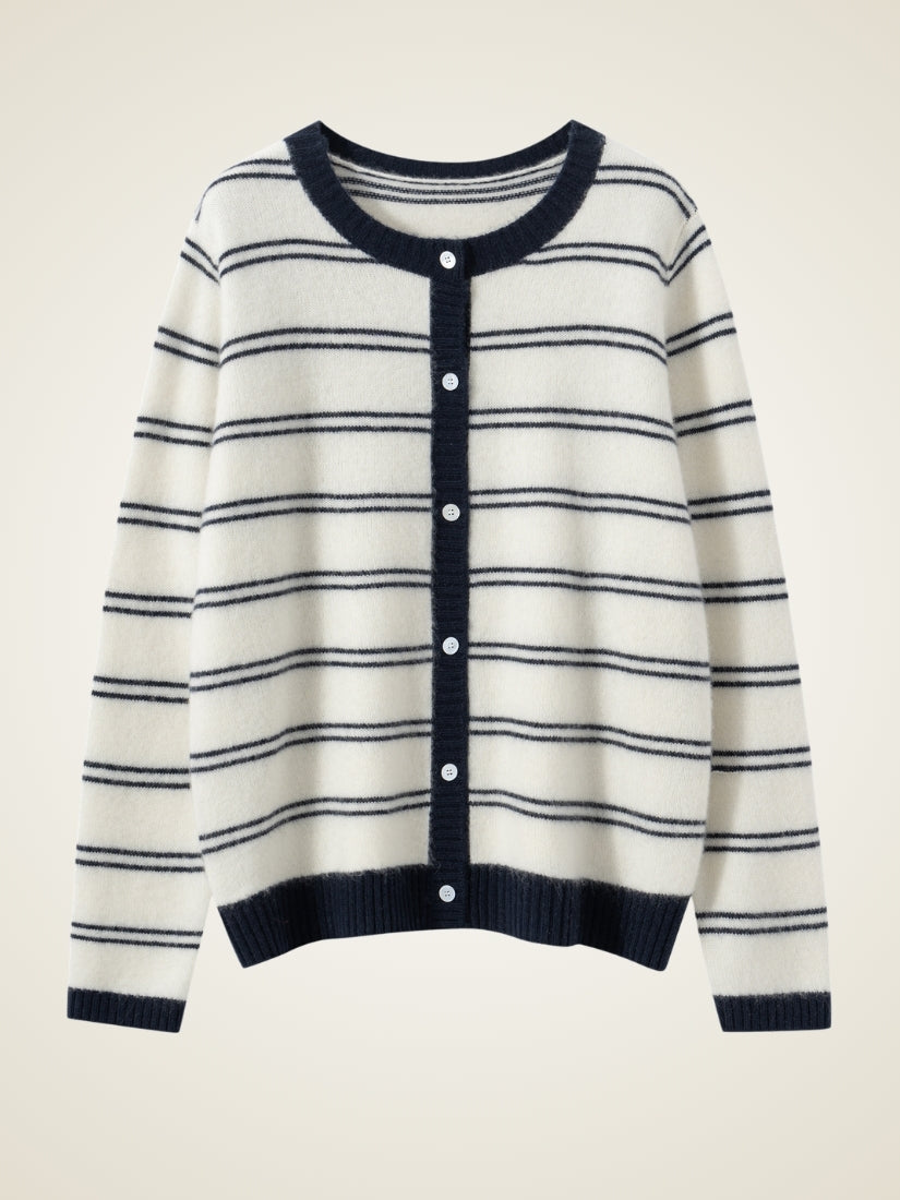 Elystra - Ivory Cashmere Cardigan | The Cashmere Studio