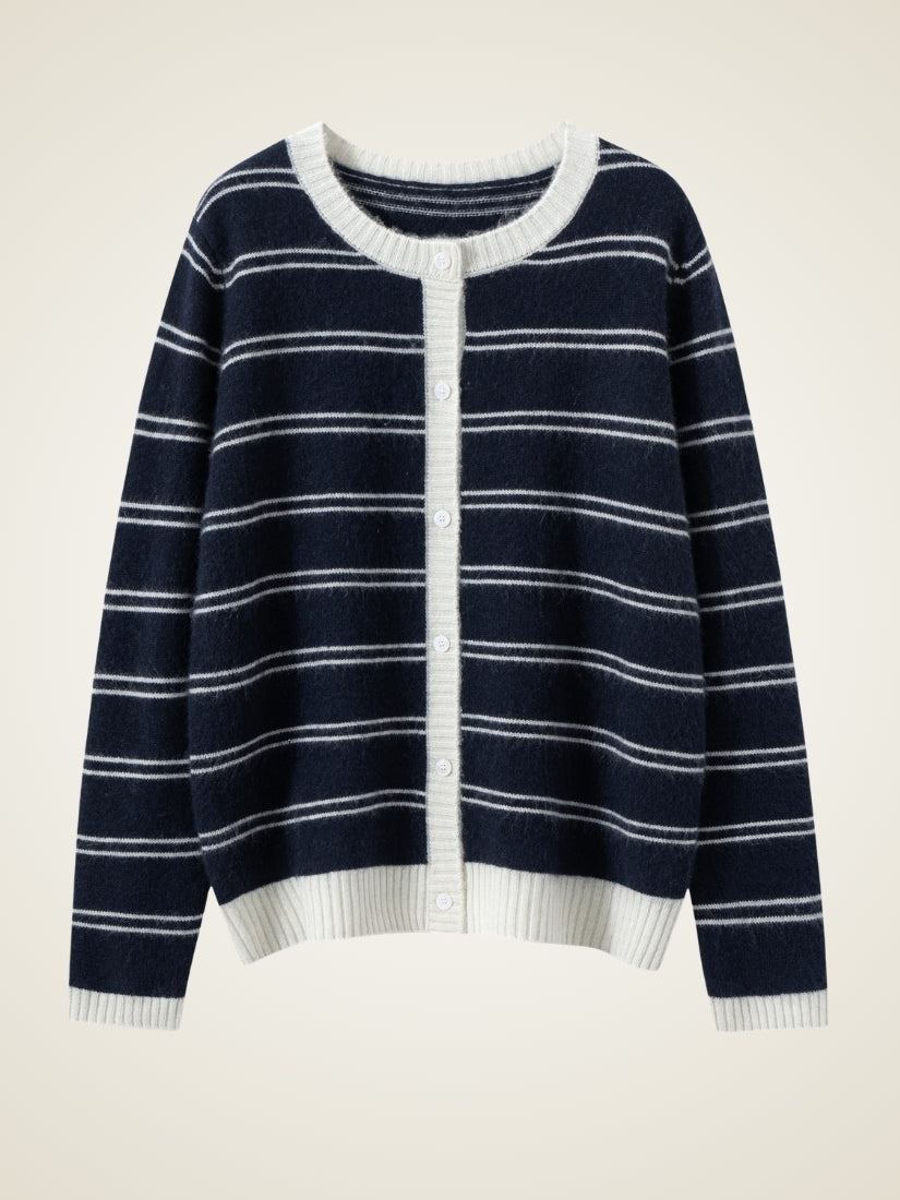 Elystra - Navy Cashmere Cardigan | The Cashmere Studio
