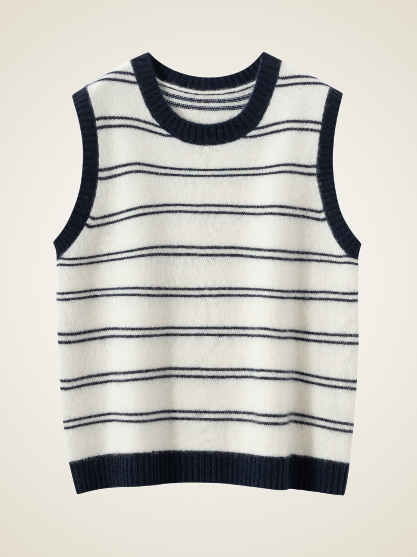 Elystra - Ivory Cashmere Vest | The Cashmere Studio