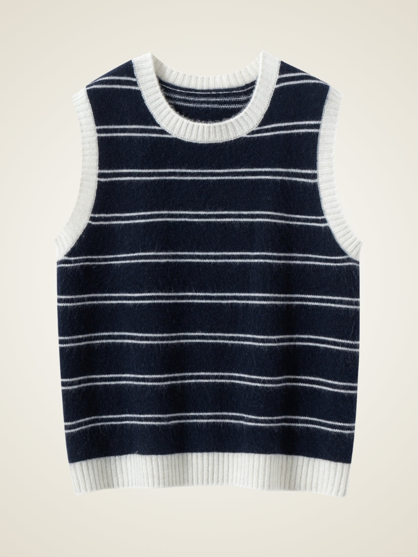 Elystra - Navy Cashmere Vest | The Cashmere Studio
