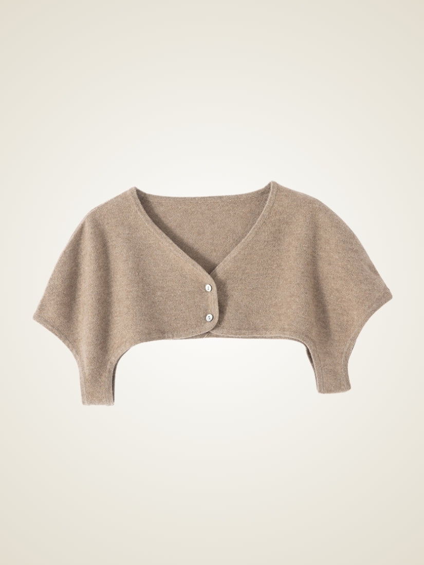 Faloria — Taupe Cashmere Shoulder Wrap | The Cashmere Studio