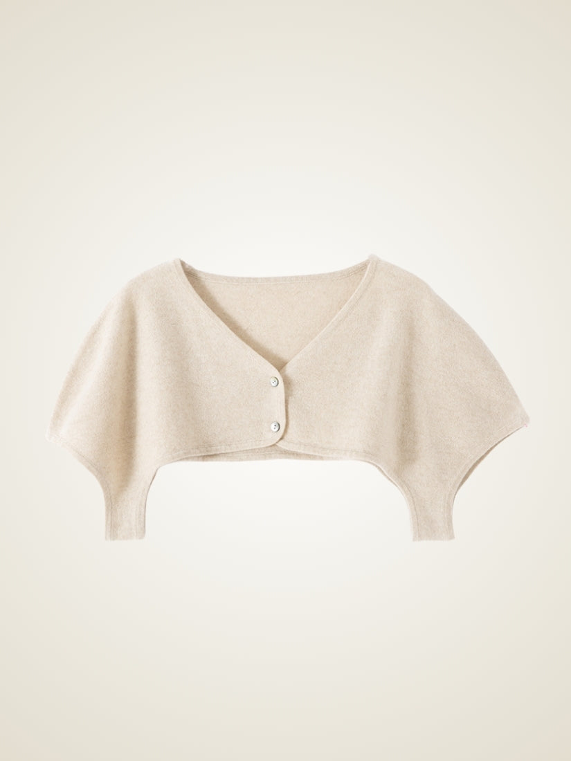 Faloria — Beige Cashmere Shoulder Wrap | The Cashmere Studio