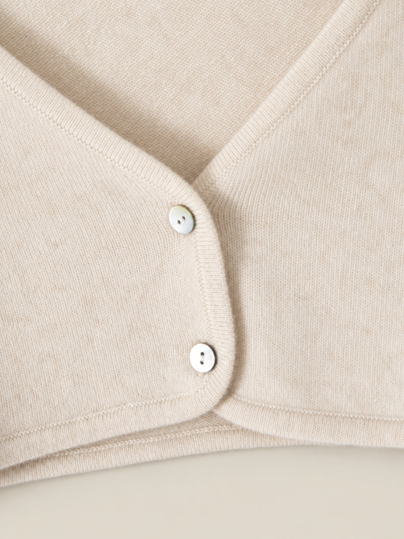 Faloria — Beige Cashmere Shoulder Wrap | The Cashmere Studio