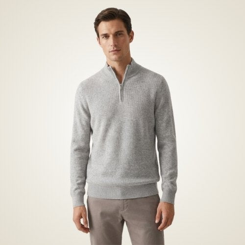 Asa - Half Zip Cashmere Sweater | The Cashmere Studio