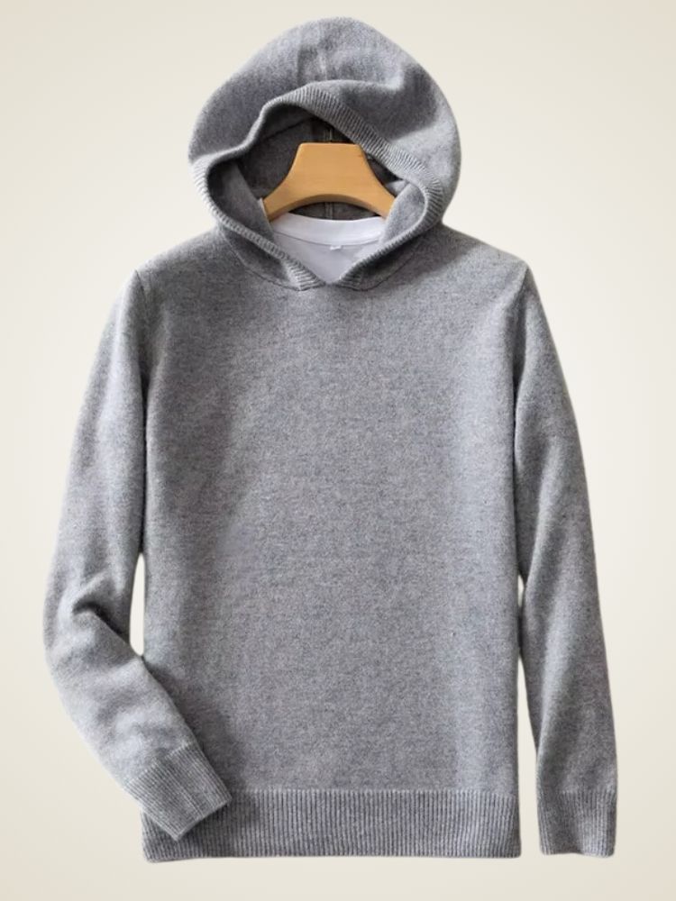 Carter - Gray Cashmere Hoodie | The Cashmere Studio