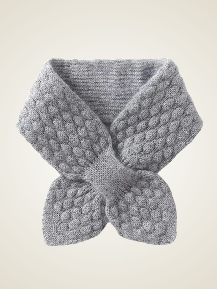 Lyla - Gray Cashmere Pull Through Scarf | The Cashmere Studio