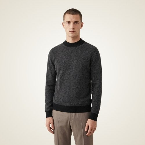 Kane - Two-Tone Cashmere Sweater | The Cashmere Studio