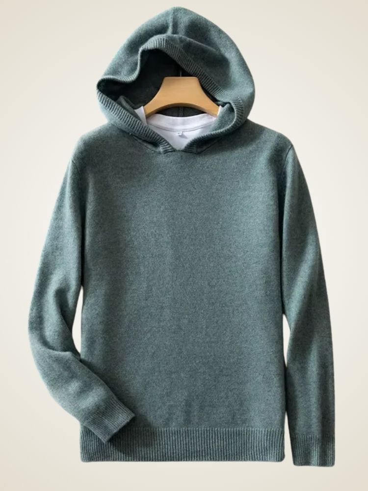 Carter - Green Cashmere Hoodie | The Cashmere Studio