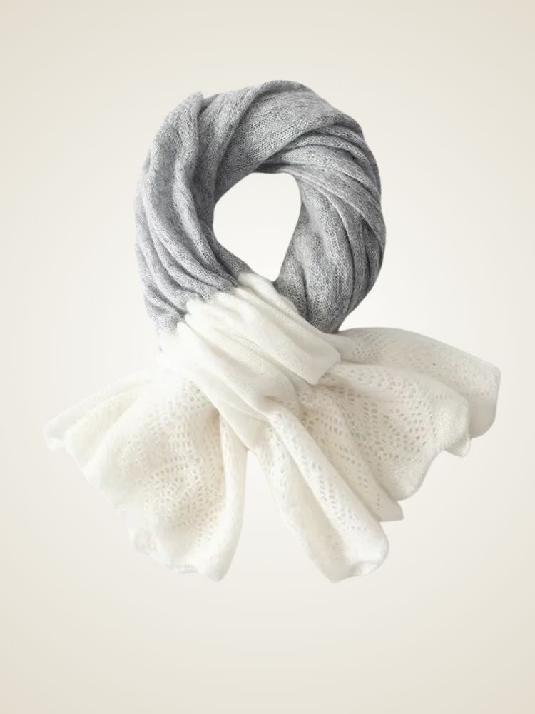 Liana - Gray Knot Style Cashmere Scarf | The Cashmere Studio