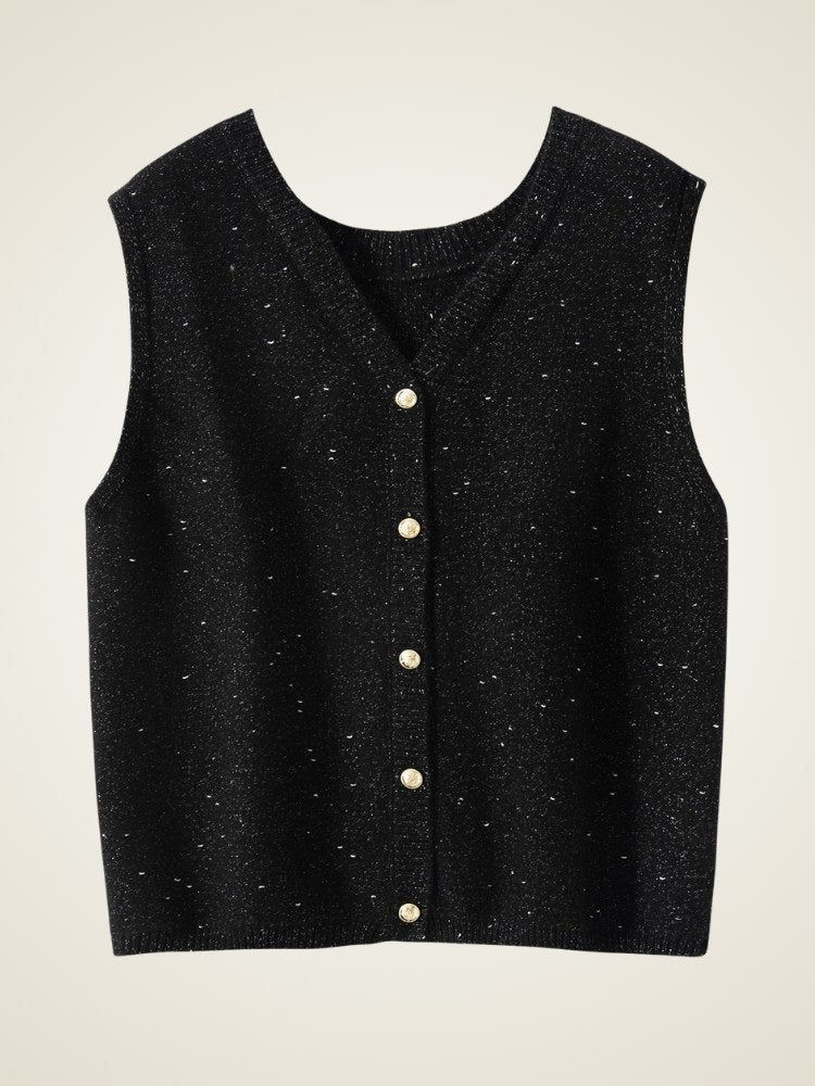 Helaene - Lurex Cashmere Vest | The Cashmere Studio