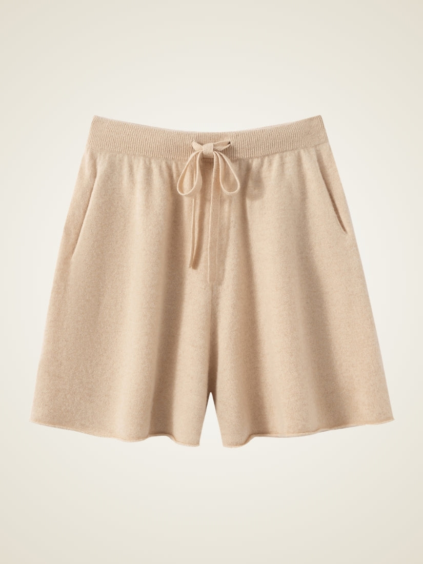 Hespera - Beige Cashmere Shorts | The Cashmere Studio