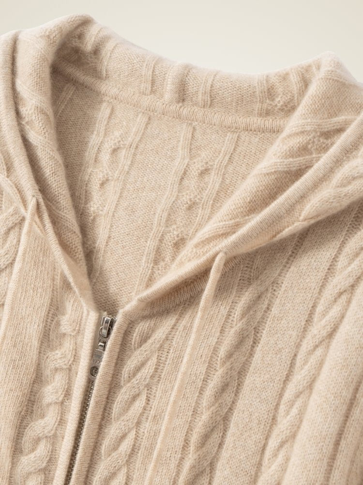 Marisel - Hooded Cashmere Cardigan | The Cashmere studio