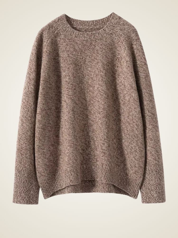 Iris - Brown Crewneck Cashmere Sweater | The Cashmere Studio